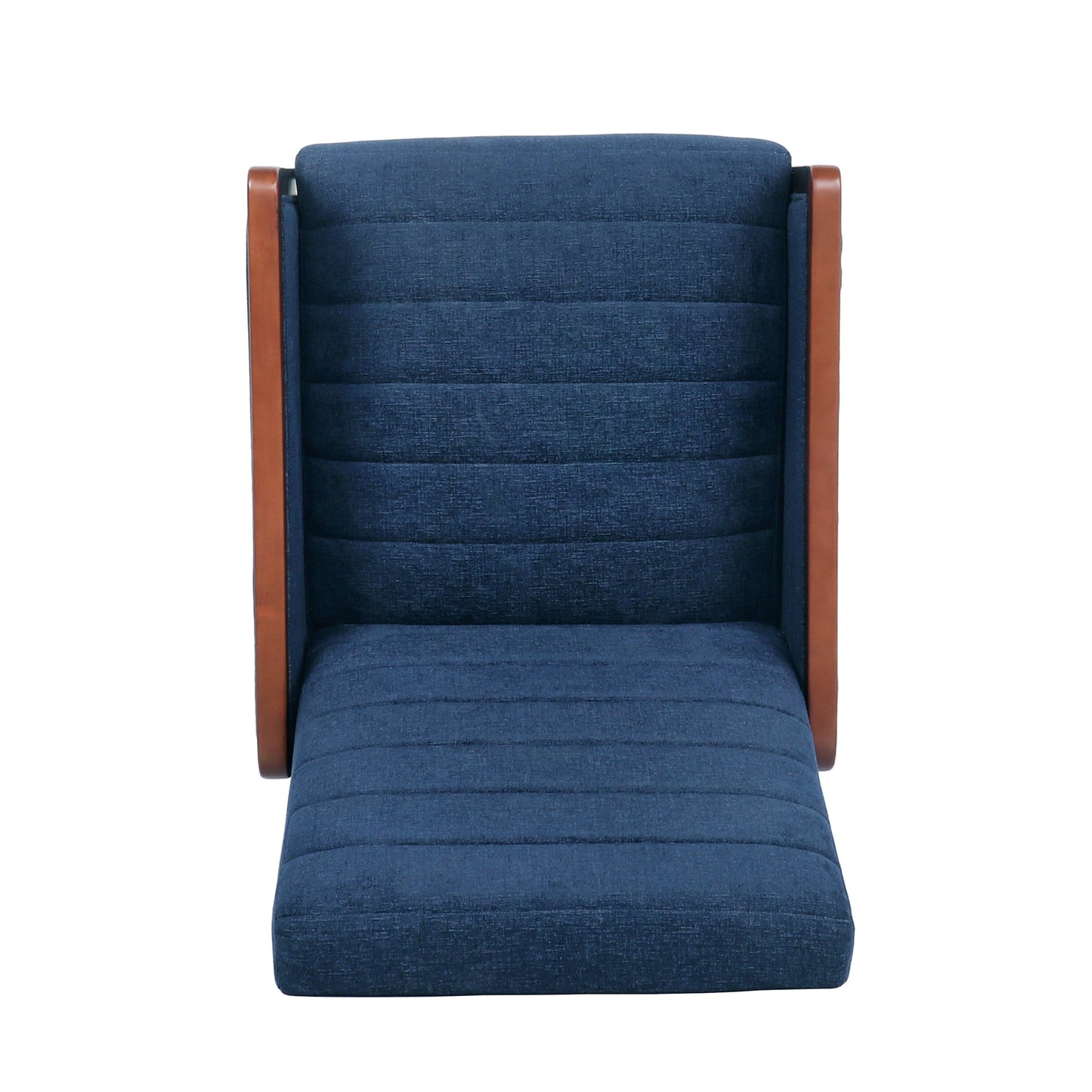 Roomfitters Mid Century Modern Fabric Channel Stitch Wood Pushback Recliner, Elegant Recliner for Living Room
