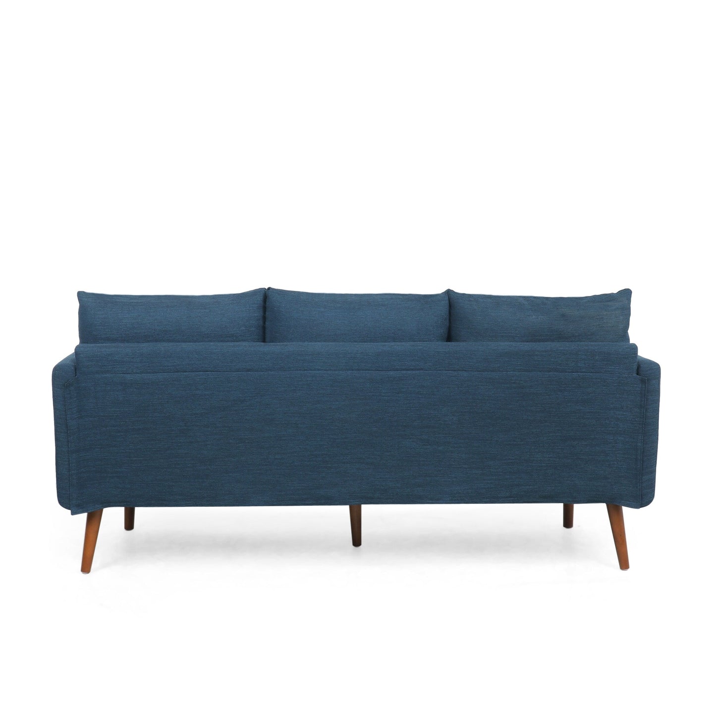 Roomfitters Modern 3-Seater Sofa with Sleek Upholstered Cushions and Tapered Wood Legs for Living Room