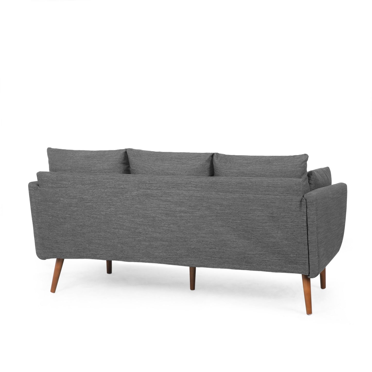 Roomfitters Modern 3-Seater Sofa with Sleek Upholstered Cushions and Tapered Wood Legs for Living Room