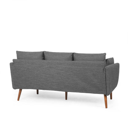 Roomfitters Modern 3-Seater Sofa with Sleek Upholstered Cushions and Tapered Wood Legs for Living Room