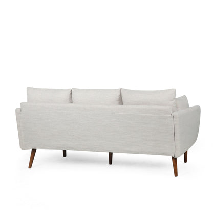 Roomfitters Modern 3-Seater Sofa with Sleek Upholstered Cushions and Tapered Wood Legs for Living Room