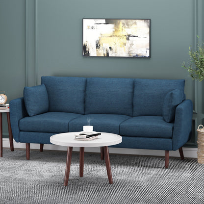 Roomfitters Modern 3-Seater Sofa with Sleek Upholstered Cushions and Tapered Wood Legs for Living Room