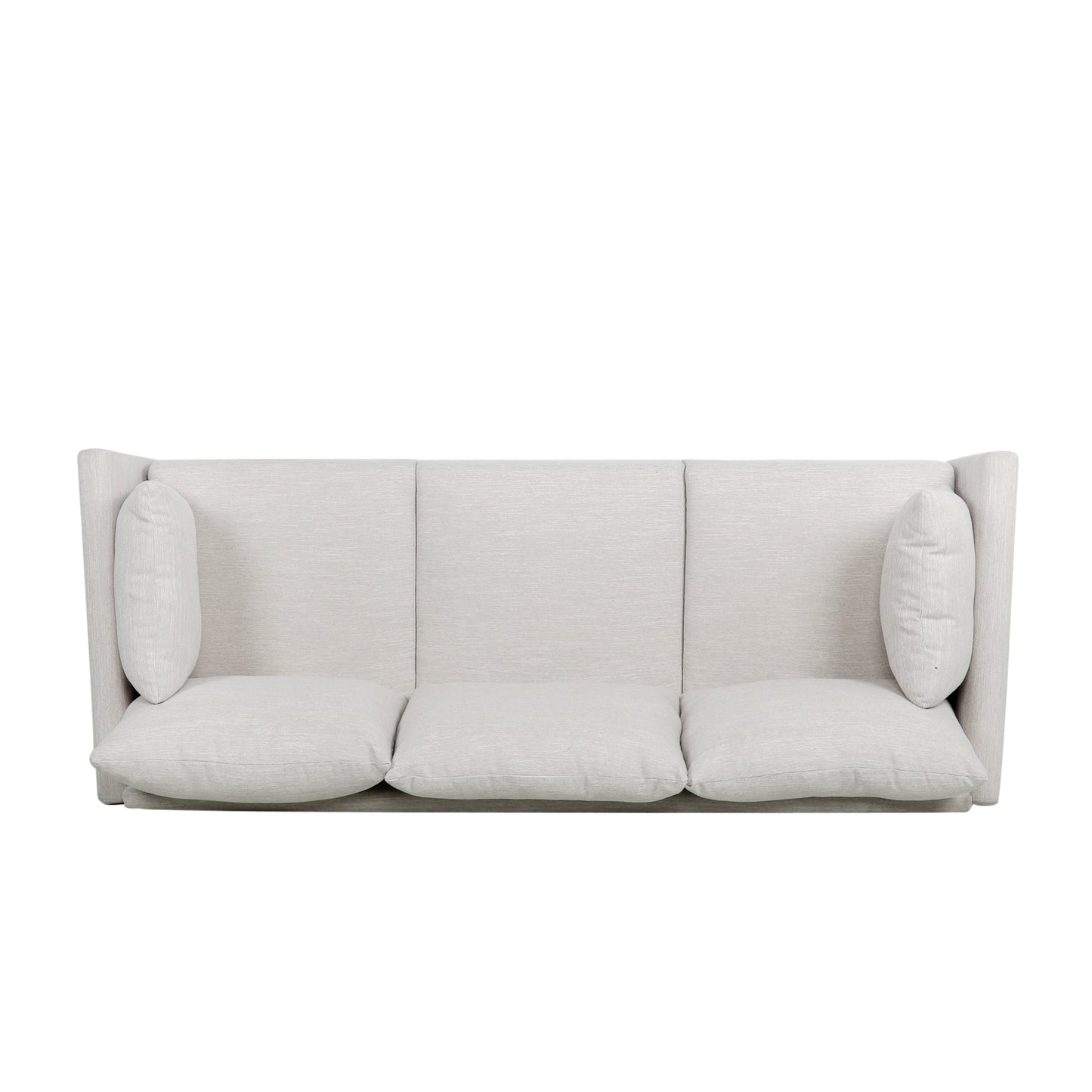 Roomfitters Modern 3-Seater Sofa with Sleek Upholstered Cushions and Tapered Wood Legs for Living Room