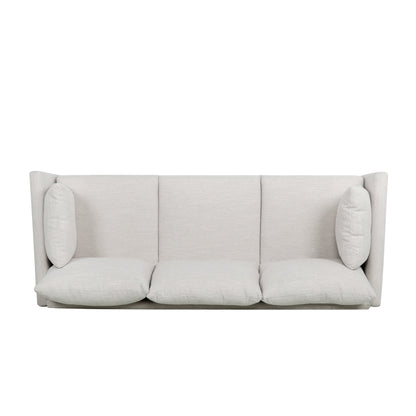 Roomfitters Modern 3-Seater Sofa with Sleek Upholstered Cushions and Tapered Wood Legs for Living Room