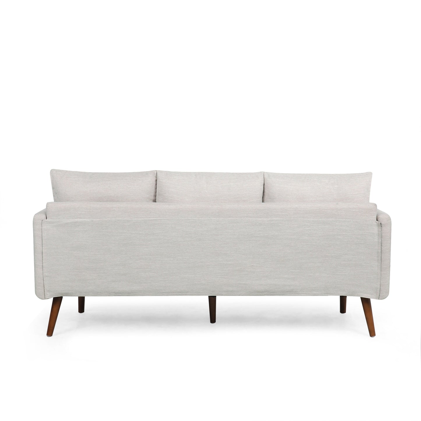 Roomfitters Modern 3-Seater Sofa with Sleek Upholstered Cushions and Tapered Wood Legs for Living Room