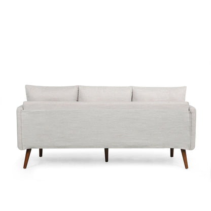 Roomfitters Modern 3-Seater Sofa with Sleek Upholstered Cushions and Tapered Wood Legs for Living Room