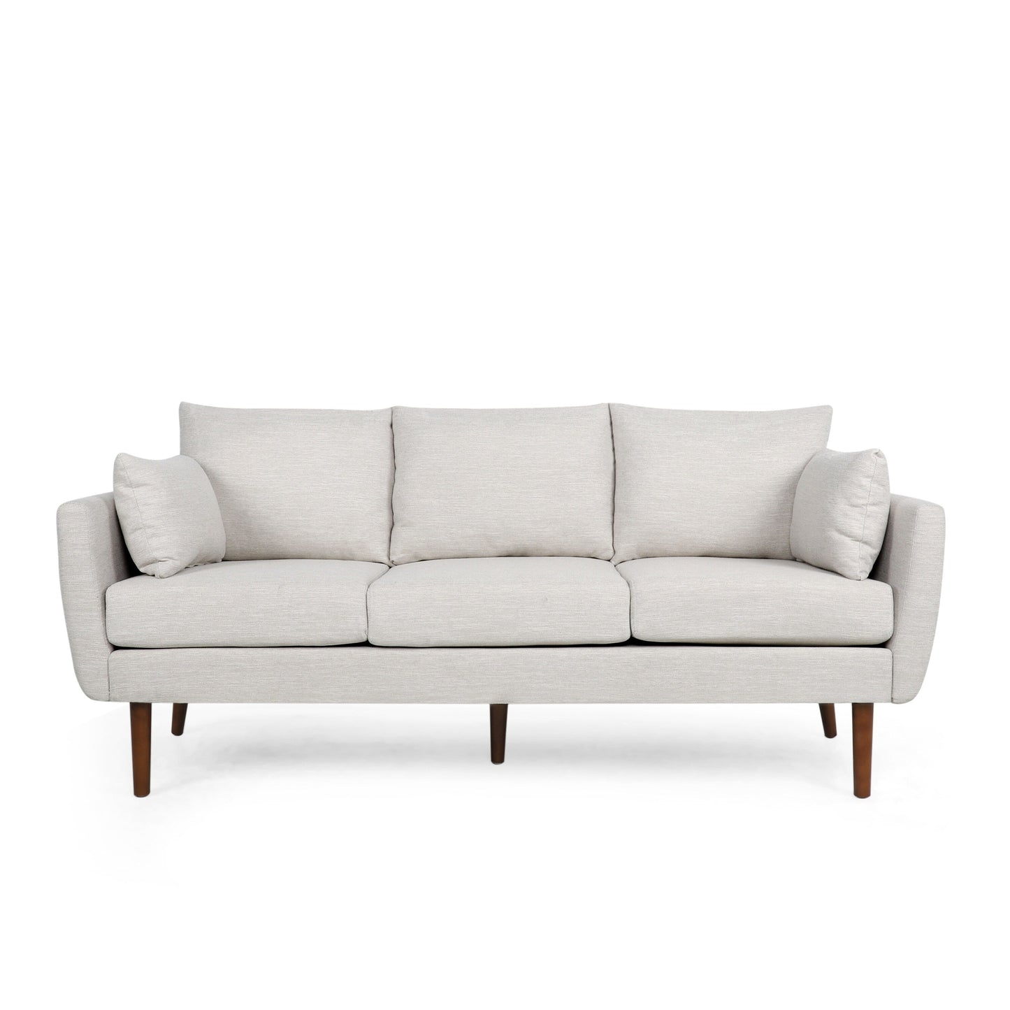 Roomfitters Modern 3-Seater Sofa with Sleek Upholstered Cushions and Tapered Wood Legs for Living Room