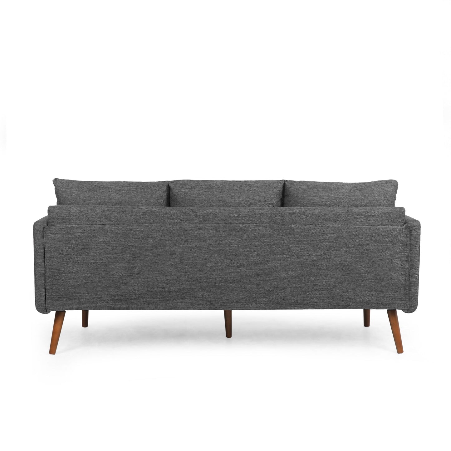Roomfitters Modern 3-Seater Sofa with Sleek Upholstered Cushions and Tapered Wood Legs for Living Room