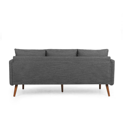 Roomfitters Modern 3-Seater Sofa with Sleek Upholstered Cushions and Tapered Wood Legs for Living Room