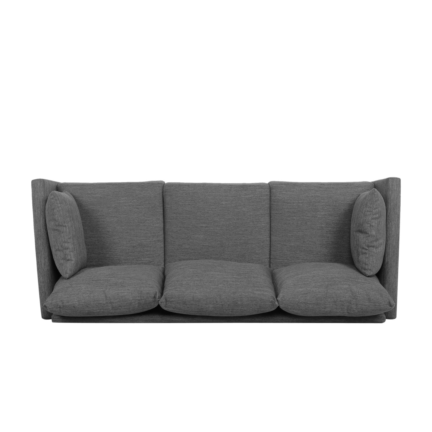 Roomfitters Modern 3-Seater Sofa with Sleek Upholstered Cushions and Tapered Wood Legs for Living Room