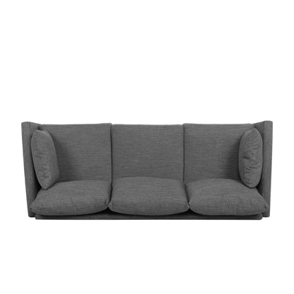 Roomfitters Modern 3-Seater Sofa with Sleek Upholstered Cushions and Tapered Wood Legs for Living Room