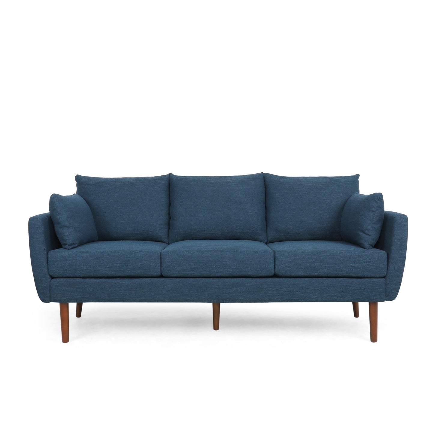 Roomfitters Modern 3-Seater Sofa with Sleek Upholstered Cushions and Tapered Wood Legs for Living Room