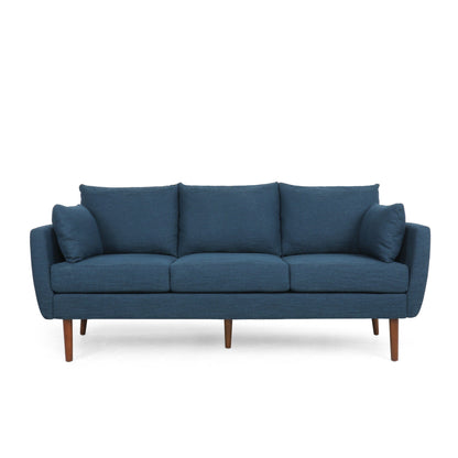 Roomfitters Modern 3-Seater Sofa with Sleek Upholstered Cushions and Tapered Wood Legs for Living Room
