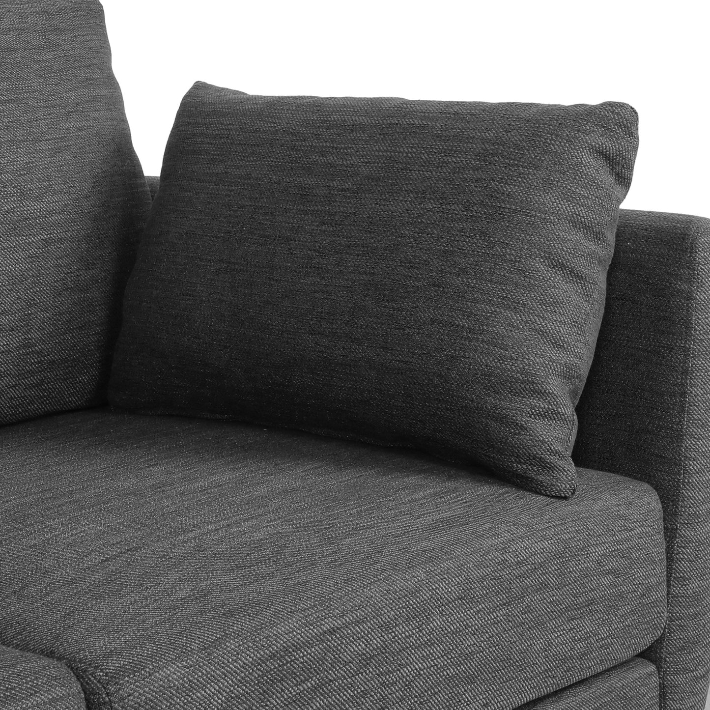 Roomfitters Modern 3-Seater Sofa with Sleek Upholstered Cushions and Tapered Wood Legs for Living Room