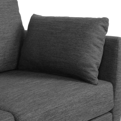 Roomfitters Modern 3-Seater Sofa with Sleek Upholstered Cushions and Tapered Wood Legs for Living Room