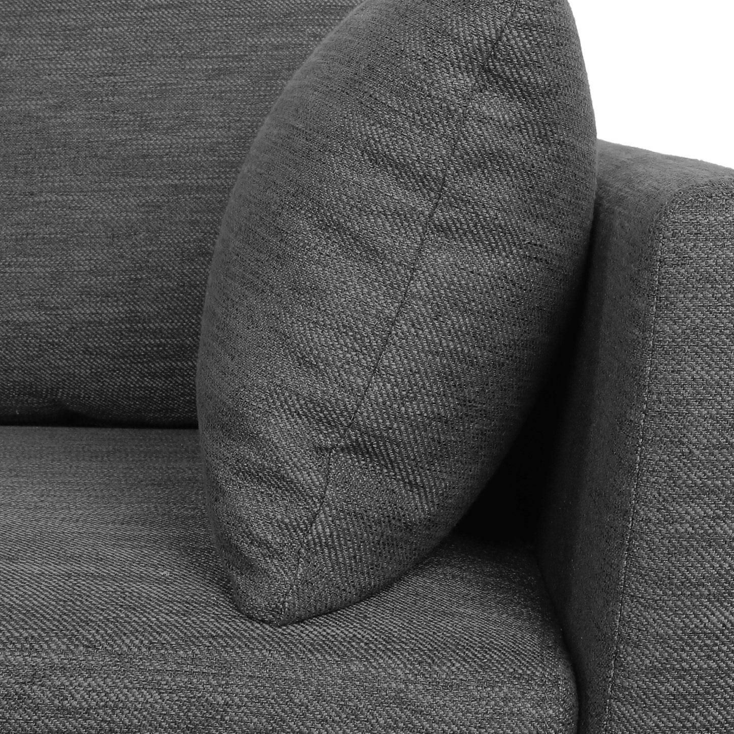 Roomfitters Modern 3-Seater Sofa with Sleek Upholstered Cushions and Tapered Wood Legs for Living Room