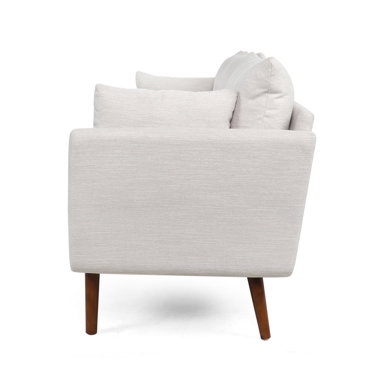 Roomfitters Modern 3-Seater Sofa with Sleek Upholstered Cushions and Tapered Wood Legs for Living Room