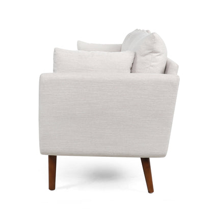 Roomfitters Modern 3-Seater Sofa with Sleek Upholstered Cushions and Tapered Wood Legs for Living Room