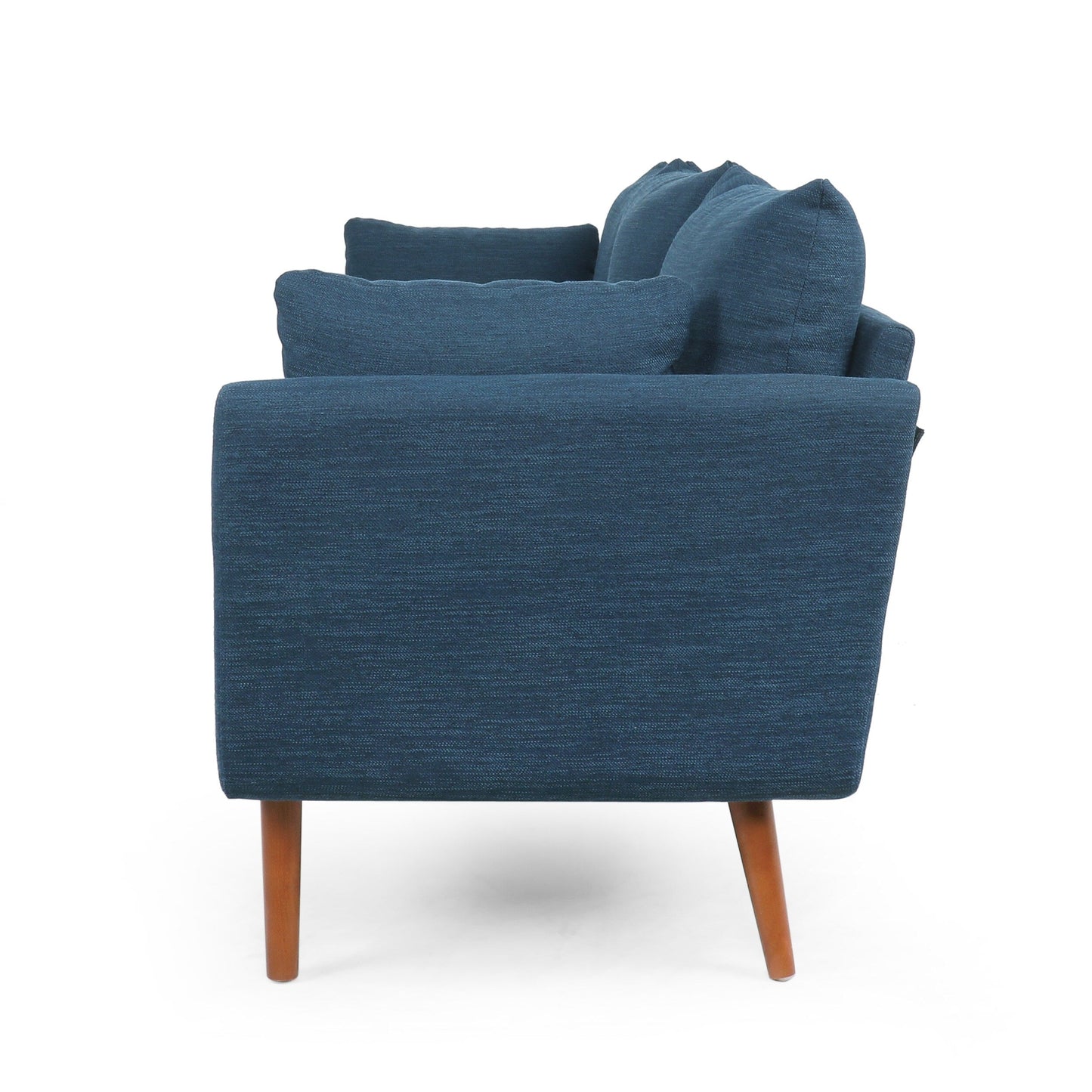 Roomfitters Modern 3-Seater Sofa with Sleek Upholstered Cushions and Tapered Wood Legs for Living Room