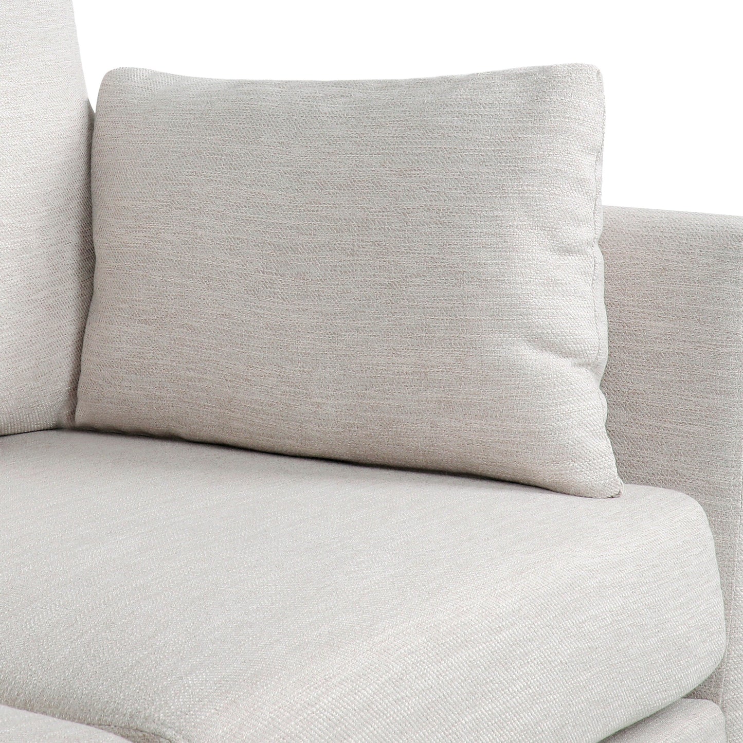 Roomfitters Modern 3-Seater Sofa with Sleek Upholstered Cushions and Tapered Wood Legs for Living Room