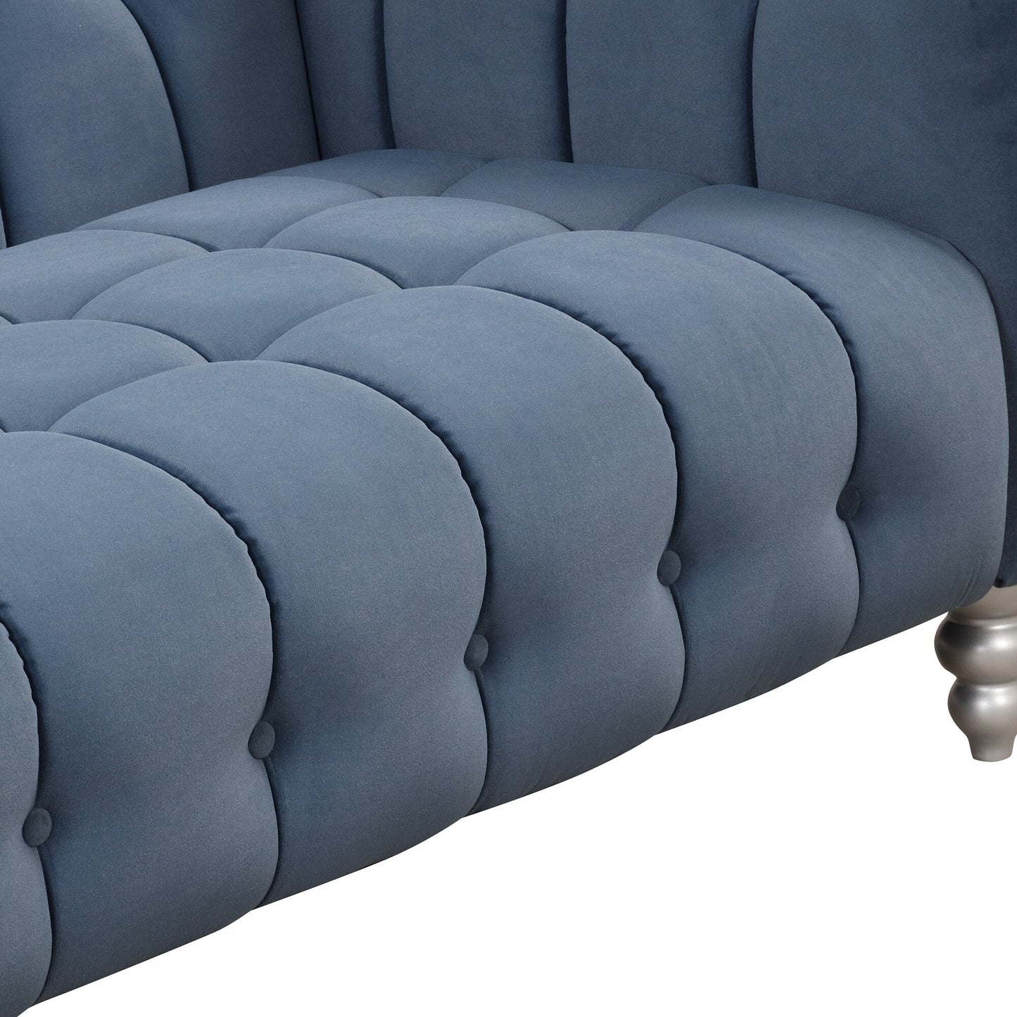 Roomfitters Modern 3-piece sofa set with solid wood legs, buttoned tufted backrest, Dutch fleece upholstered sofa set