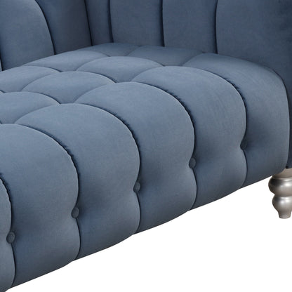 Roomfitters Modern 3-piece sofa set with solid wood legs, buttoned tufted backrest, Dutch fleece upholstered sofa set