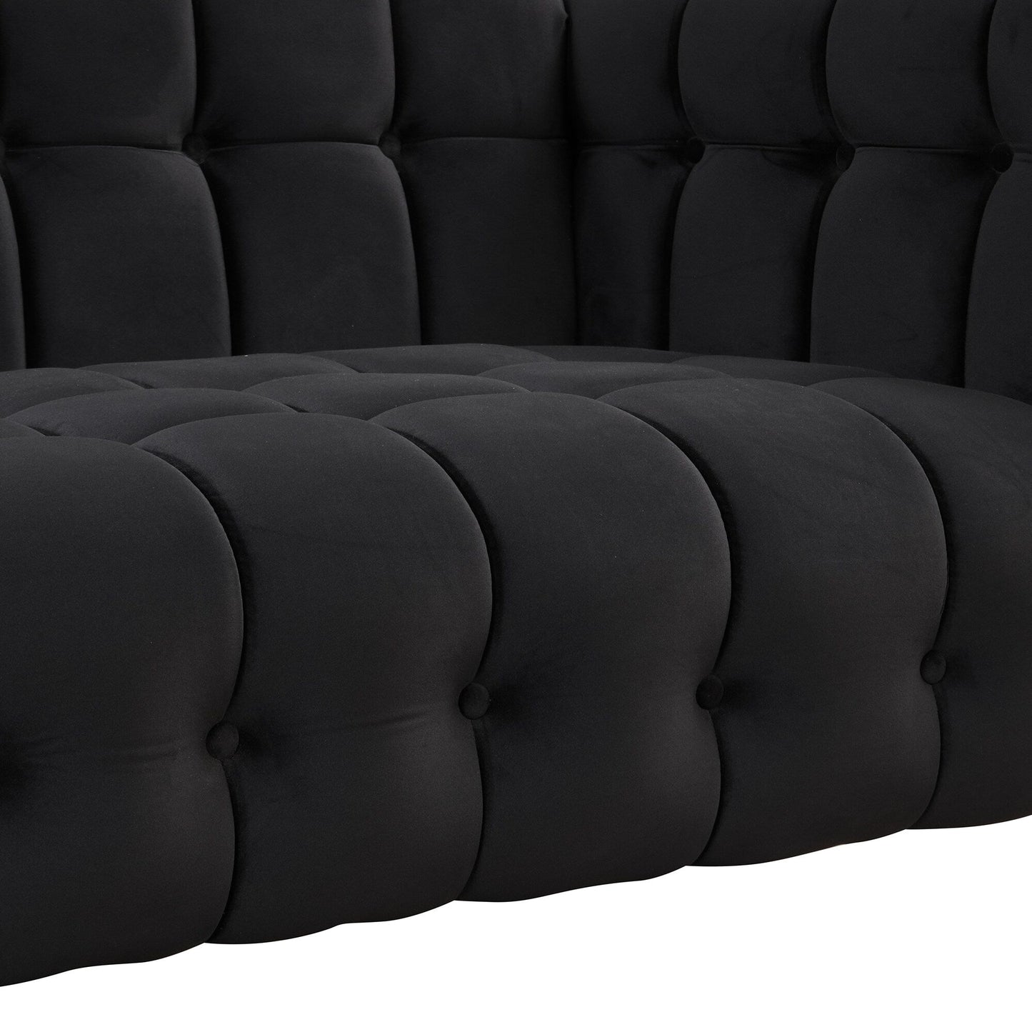 Roomfitters Modern 3-piece sofa set with solid wood legs, buttoned tufted backrest, Dutch fleece upholstered sofa set