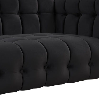 Roomfitters Modern 3-piece sofa set with solid wood legs, buttoned tufted backrest, Dutch fleece upholstered sofa set