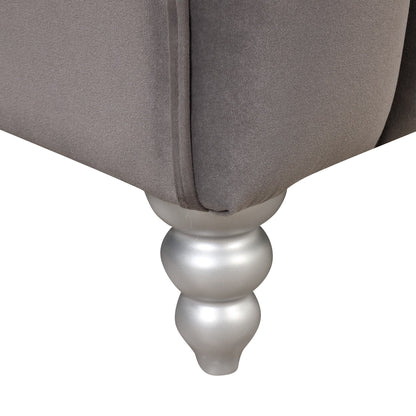 Roomfitters Modern 3-piece sofa set with solid wood legs, buttoned tufted backrest, Dutch fleece upholstered sofa set