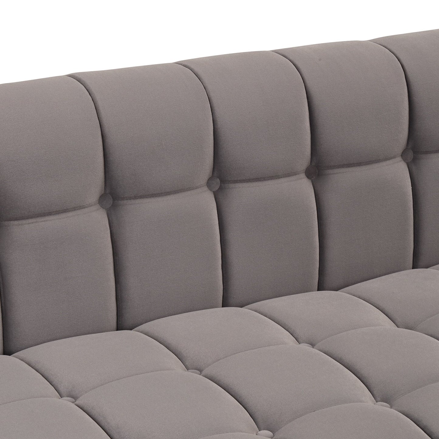 Roomfitters Modern 3-piece sofa set with solid wood legs, buttoned tufted backrest, Dutch fleece upholstered sofa set