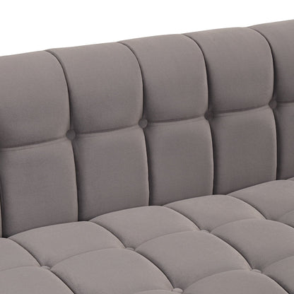 Roomfitters Modern 3-piece sofa set with solid wood legs, buttoned tufted backrest, Dutch fleece upholstered sofa set