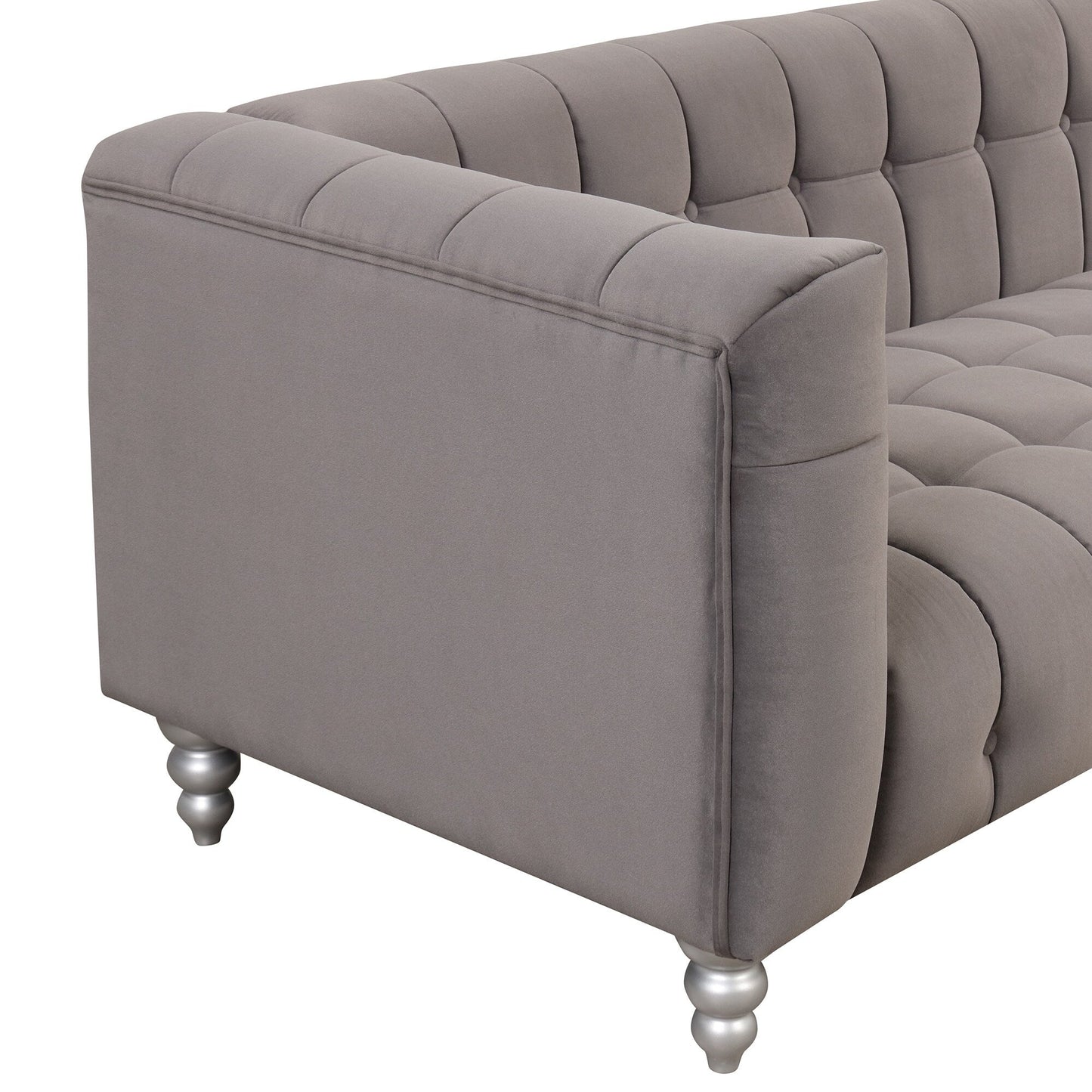 Roomfitters Modern 3-piece sofa set with solid wood legs, buttoned tufted backrest, Dutch fleece upholstered sofa set