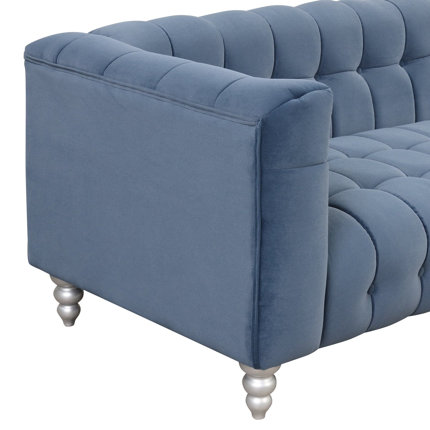 Roomfitters Modern 3-piece sofa set with solid wood legs, buttoned tufted backrest, Dutch fleece upholstered sofa set