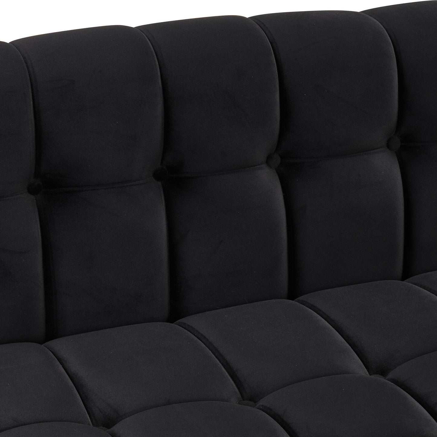 Roomfitters Modern 3-piece sofa set with solid wood legs, buttoned tufted backrest, Dutch fleece upholstered sofa set