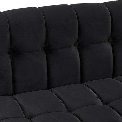 Roomfitters Modern 3-piece sofa set with solid wood legs, buttoned tufted backrest, Dutch fleece upholstered sofa set