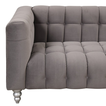 Roomfitters Modern 3-piece sofa set with solid wood legs, buttoned tufted backrest, Dutch fleece upholstered sofa set