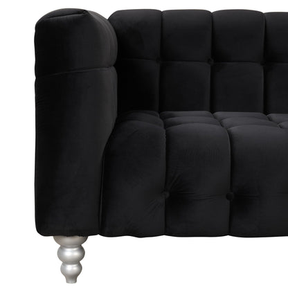 Roomfitters Modern 3-piece sofa set with solid wood legs, buttoned tufted backrest, Dutch fleece upholstered sofa set