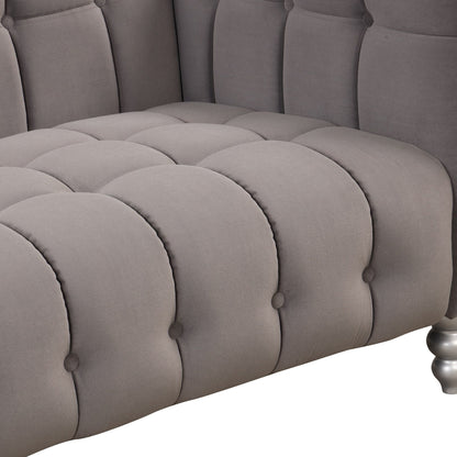 Roomfitters Modern 3-piece sofa set with solid wood legs, buttoned tufted backrest, Dutch fleece upholstered sofa set