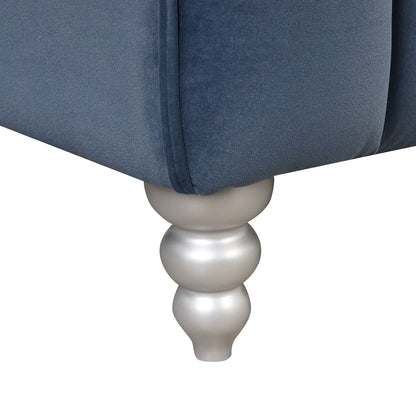 Roomfitters Modern 3-piece sofa set with solid wood legs, buttoned tufted backrest, Dutch fleece upholstered sofa set