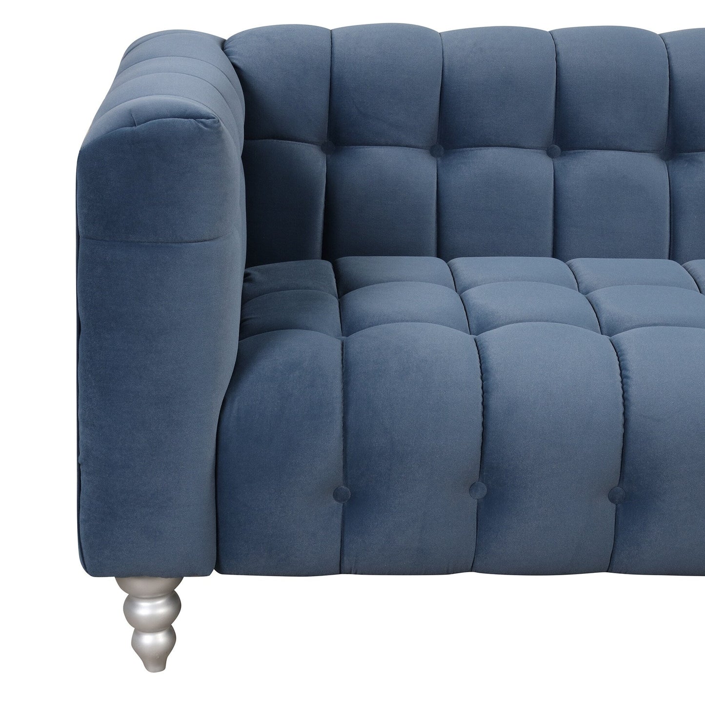 Roomfitters Modern 3-piece sofa set with solid wood legs, buttoned tufted backrest, Dutch fleece upholstered sofa set