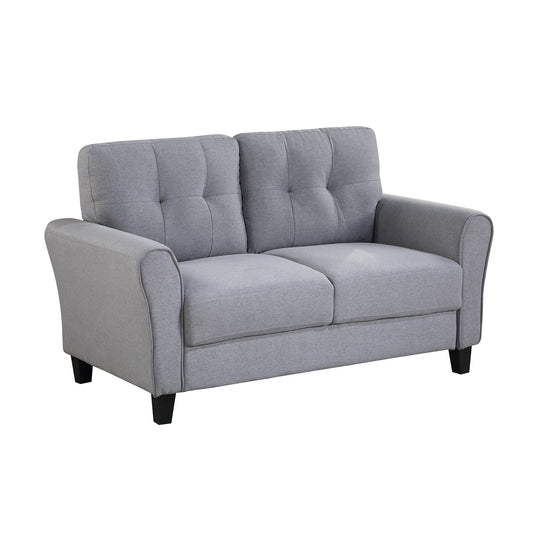 Roomfitters Modern Linen Upholstered Loveseat, Compact 2-Seat Couch for Living Room or Office Elegance