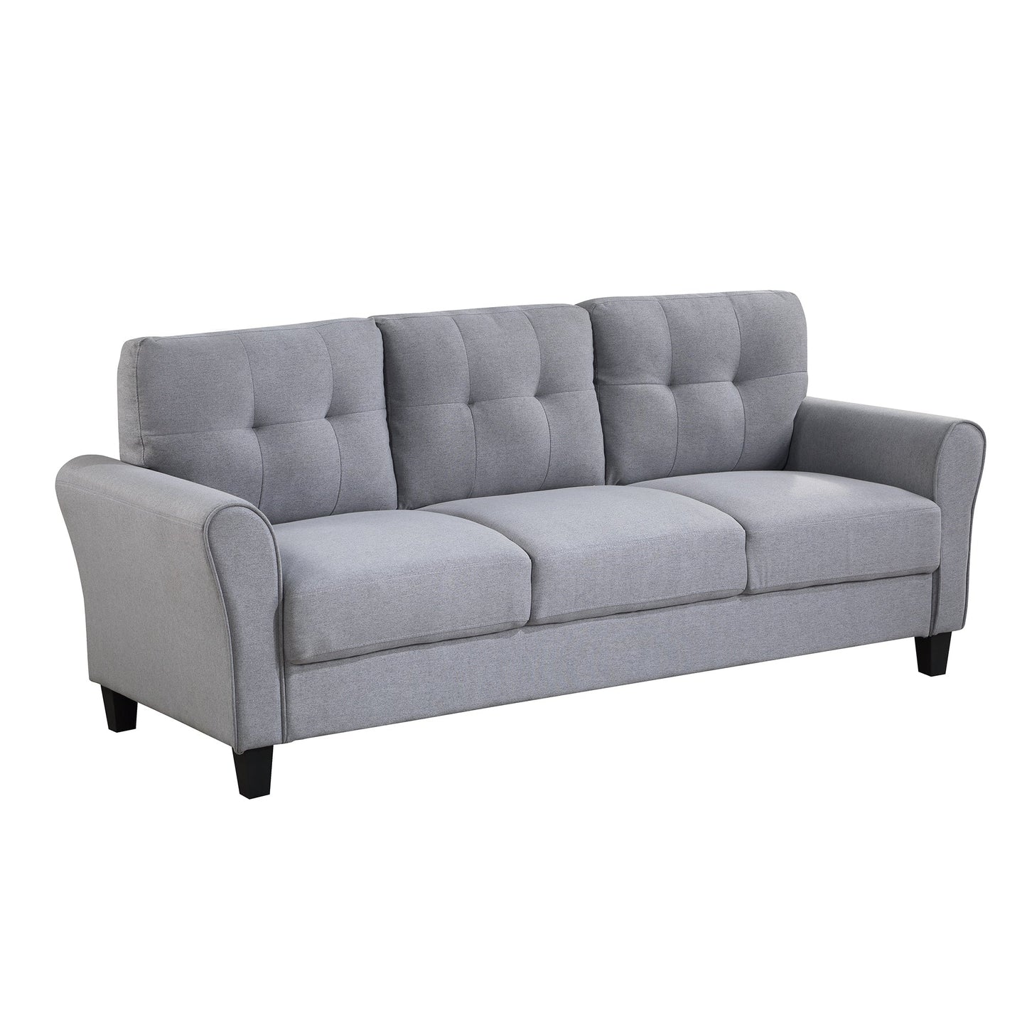 Roomfitters Modern Linen Upholstered Sofa, Stylish 3-Seat Couch for Living Room or Office Comfort
