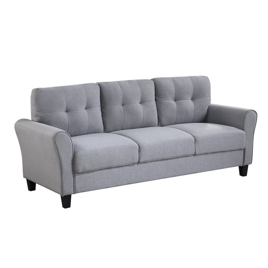 Roomfitters Modern Linen Upholstered Sofa, Stylish 3-Seat Couch for Living Room or Office Comfort