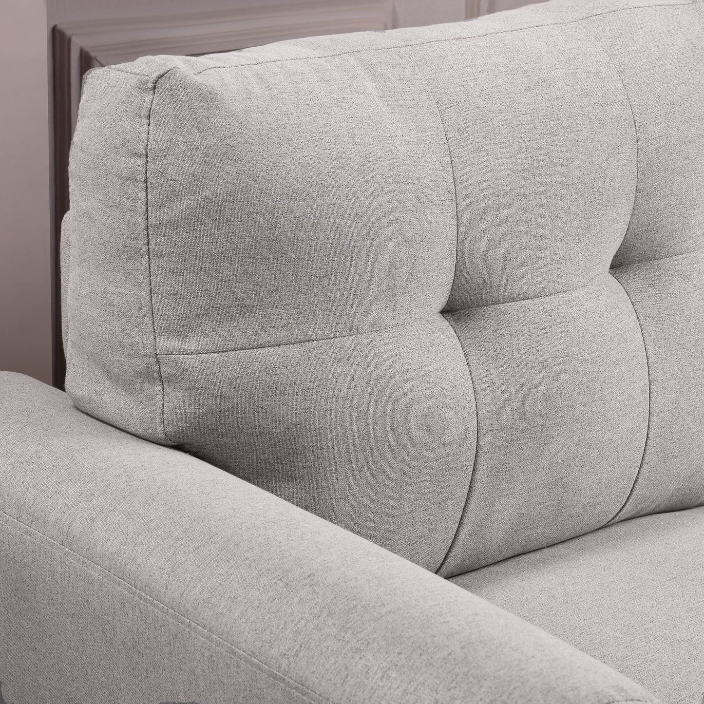 Roomfitters Modern Linen Upholstered Sofa, Stylish 3-Seat Couch for Living Room or Office Comfort