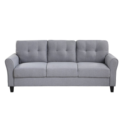 Roomfitters Modern Linen Upholstered Sofa, Stylish 3-Seat Couch for Living Room or Office Comfort