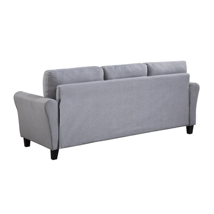 Roomfitters Modern Linen Upholstered Sofa, Stylish 3-Seat Couch for Living Room or Office Comfort