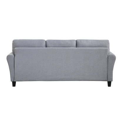 Roomfitters Modern Linen Upholstered Sofa, Stylish 3-Seat Couch for Living Room or Office Comfort