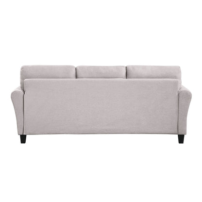 Roomfitters Modern Linen Upholstered Sofa, Stylish 3-Seat Couch for Living Room or Office Comfort