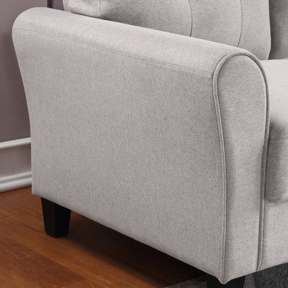 Roomfitters Modern Linen Upholstered Sofa, Stylish 3-Seat Couch for Living Room or Office Comfort