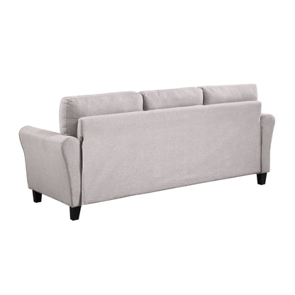 Roomfitters Modern Linen Upholstered Sofa, Stylish 3-Seat Couch for Living Room or Office Comfort
